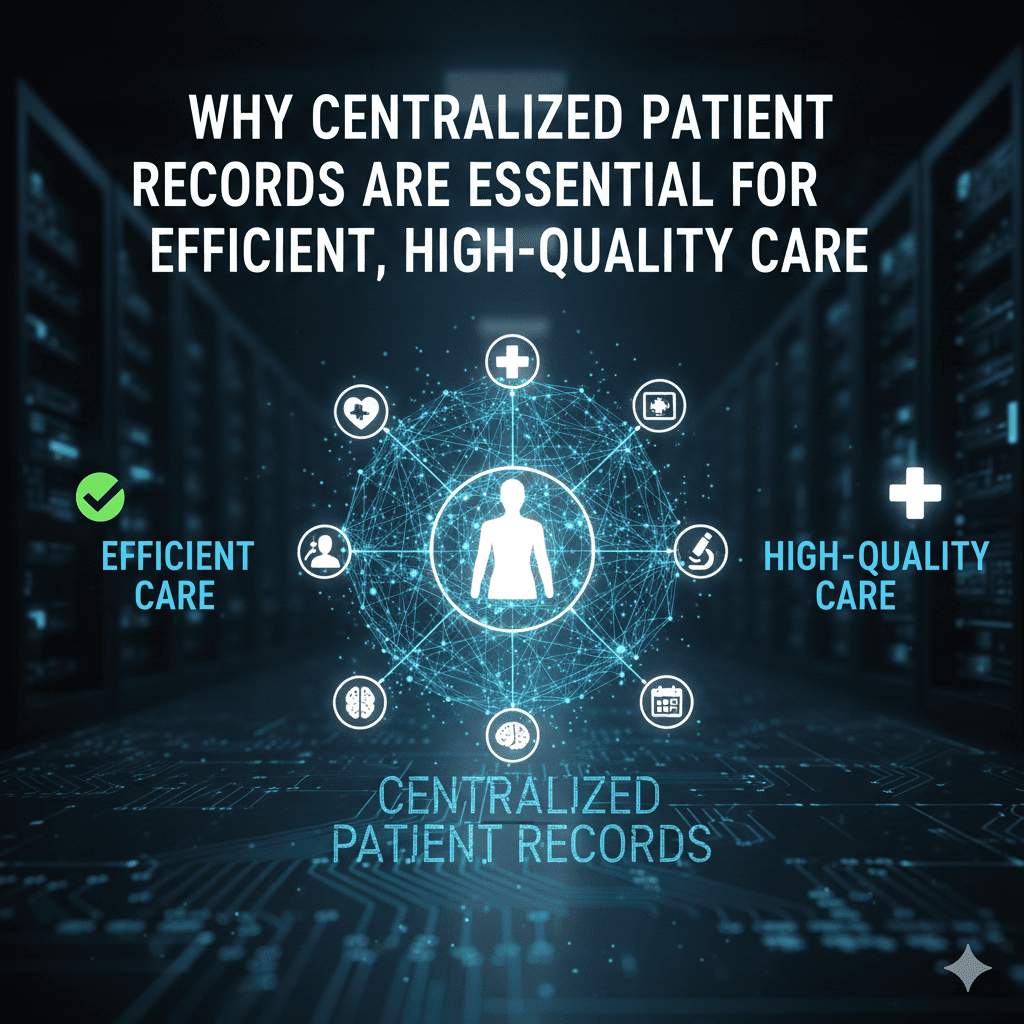 Centralized patient records dashboard improving healthcare efficiency