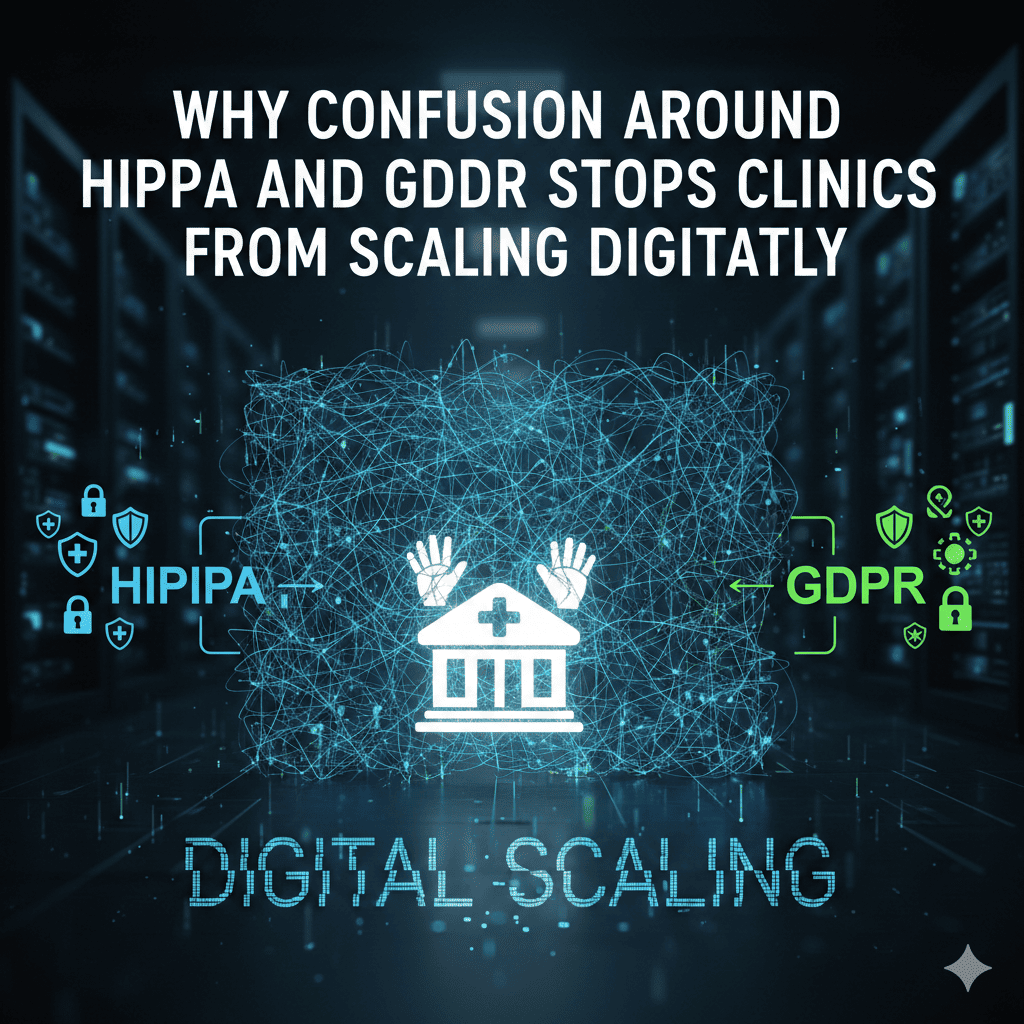 Why confusion around HIPAA and GDPR stops clinics from scaling digitally.
