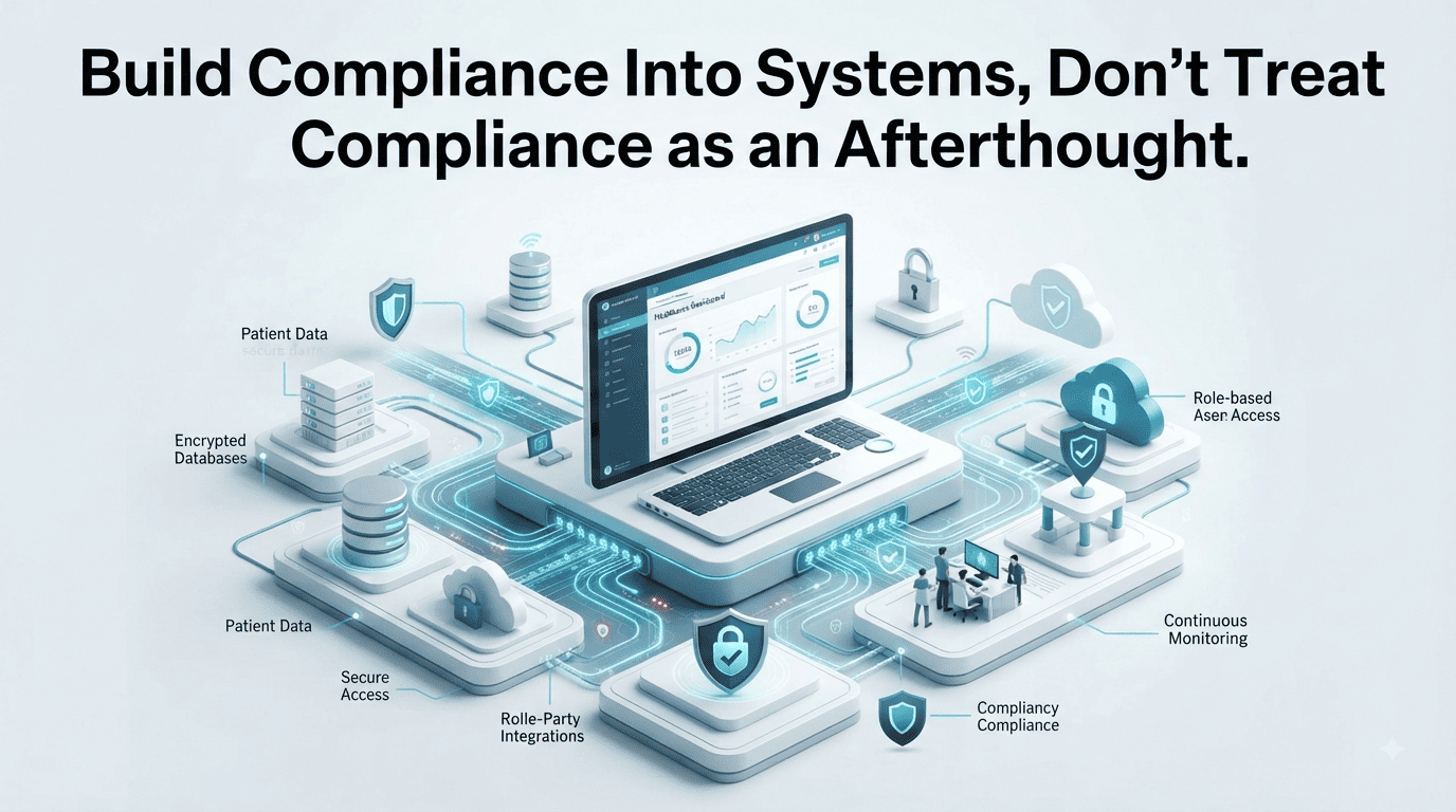 healthcare digital infrastructure with compliance, security, privacy, and access controls built into the system