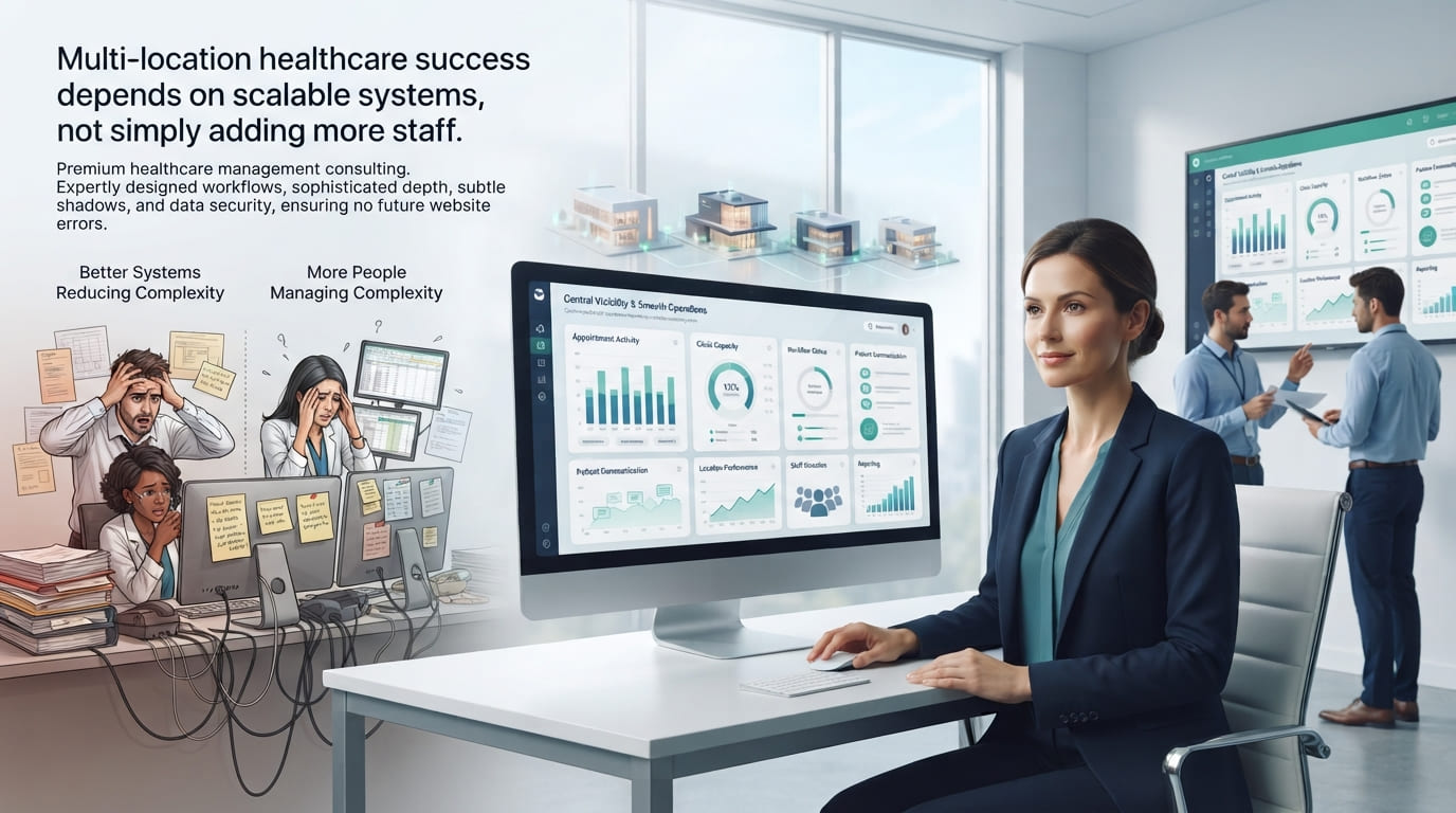 Multi-location clinic systems connecting healthcare locations through centralized technology, standardized workflows, and operational visibility.
